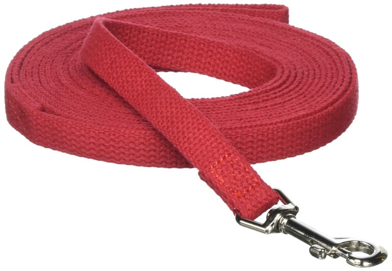 OmniPet Cotton Dog Training Lead for Dogs, 15', Red